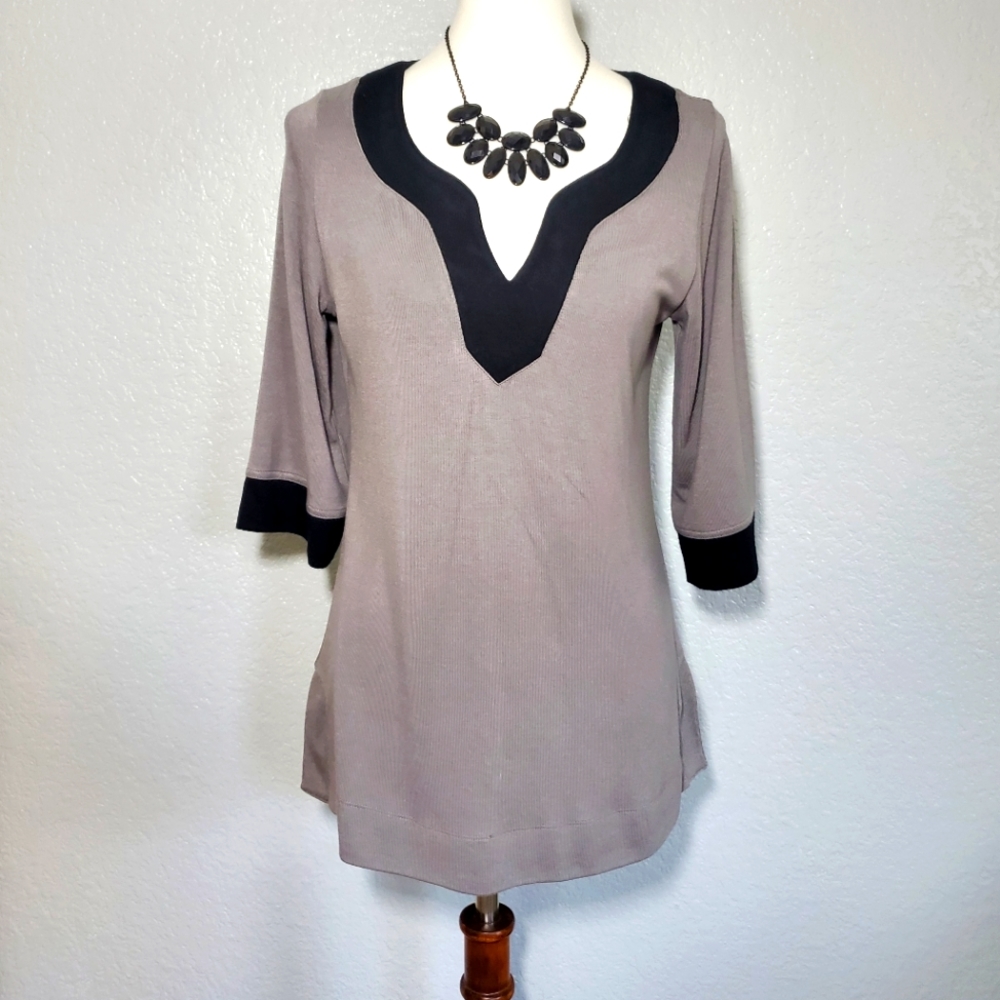 Soft surroundings PXS Gray and black top